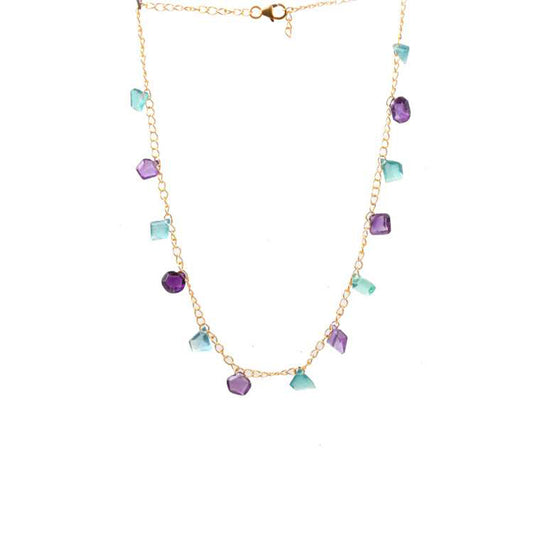 Sterling silver gemstone beads necklace