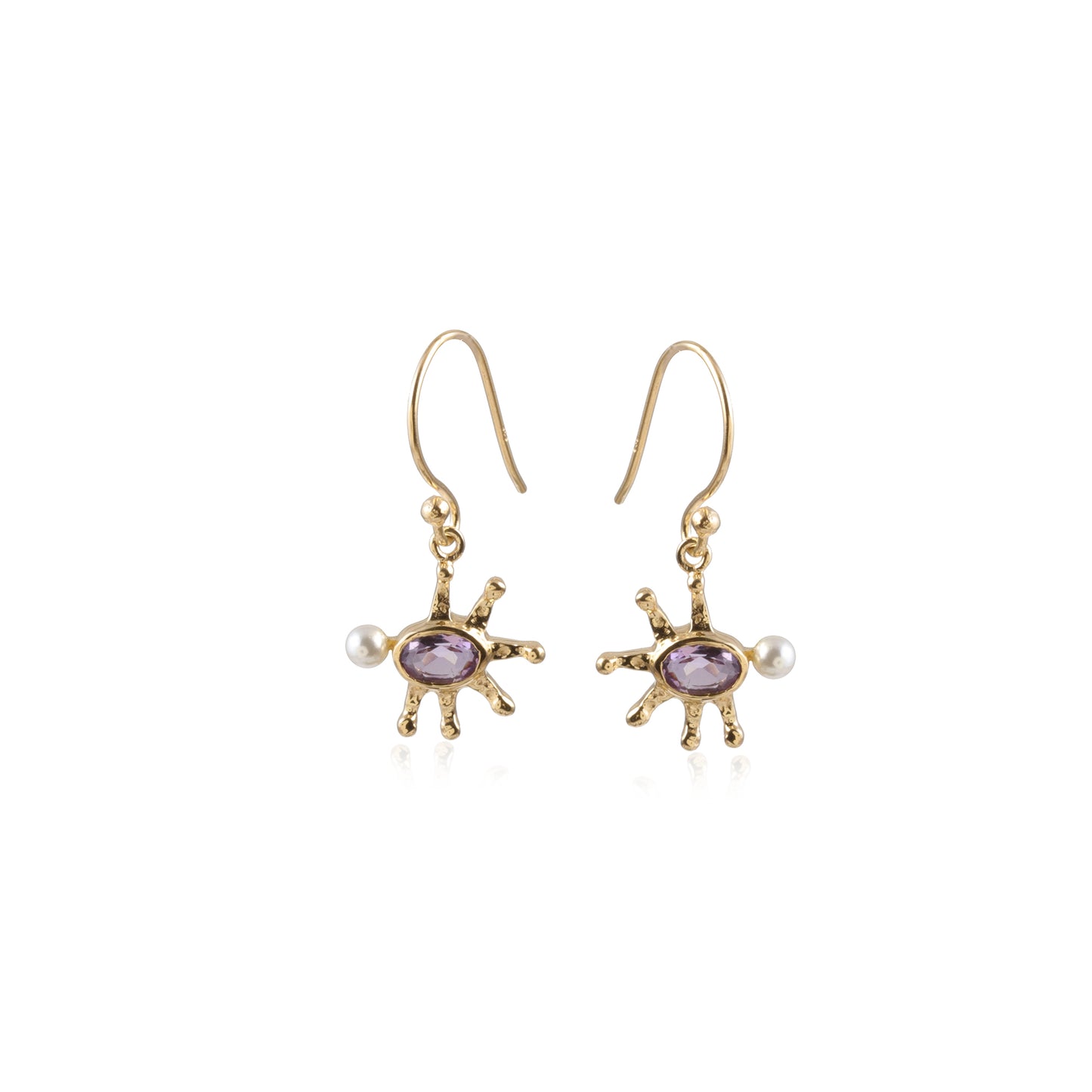 Modern Design Rose Quartz Stone Drop Earring made with 925 Sterling Silver