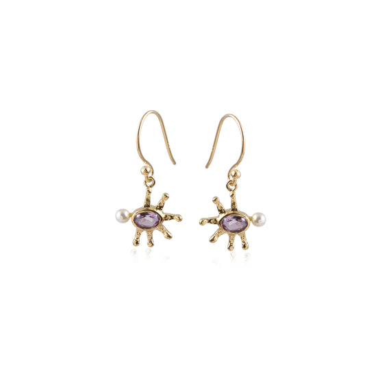 Modern Design Rose Quartz Stone Drop Earring made with 925 Sterling Silver