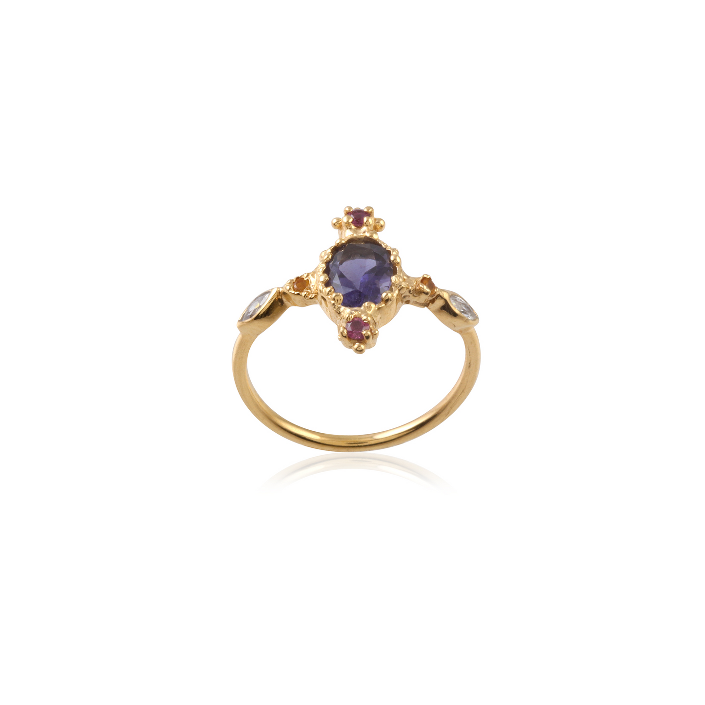 Elegant Oval Shape Gemstone Silver Ring with 925 Sterling Silver