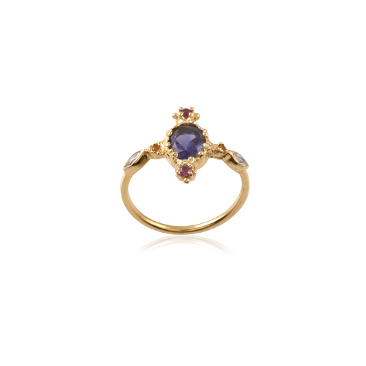 Elegant Oval Shape Gemstone Silver Ring with 925 Sterling Silver