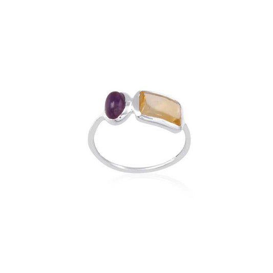 925 Sterling Silver Multi Stone Silver Ring