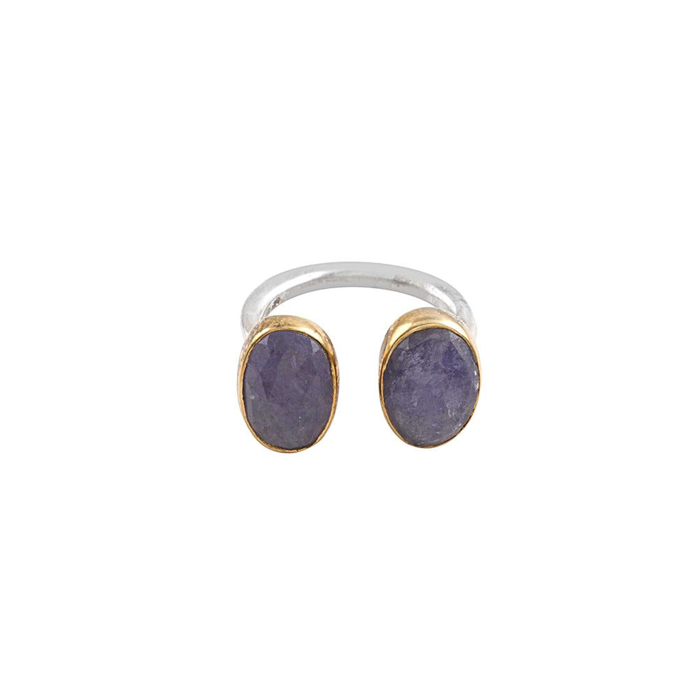 925 Sterling Silver Multi Gem Stone  Silver Ring