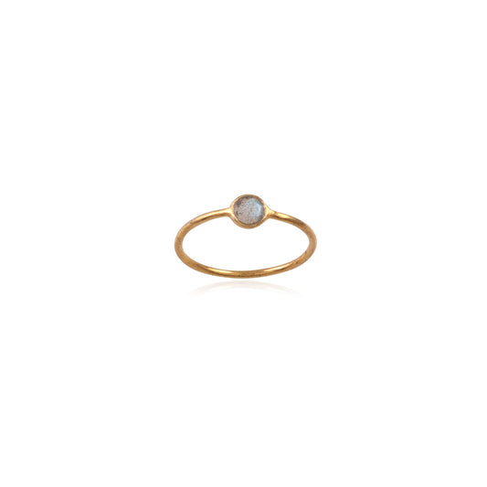 925 Sterling Silver Bazel Gemstone Thin Band Ring