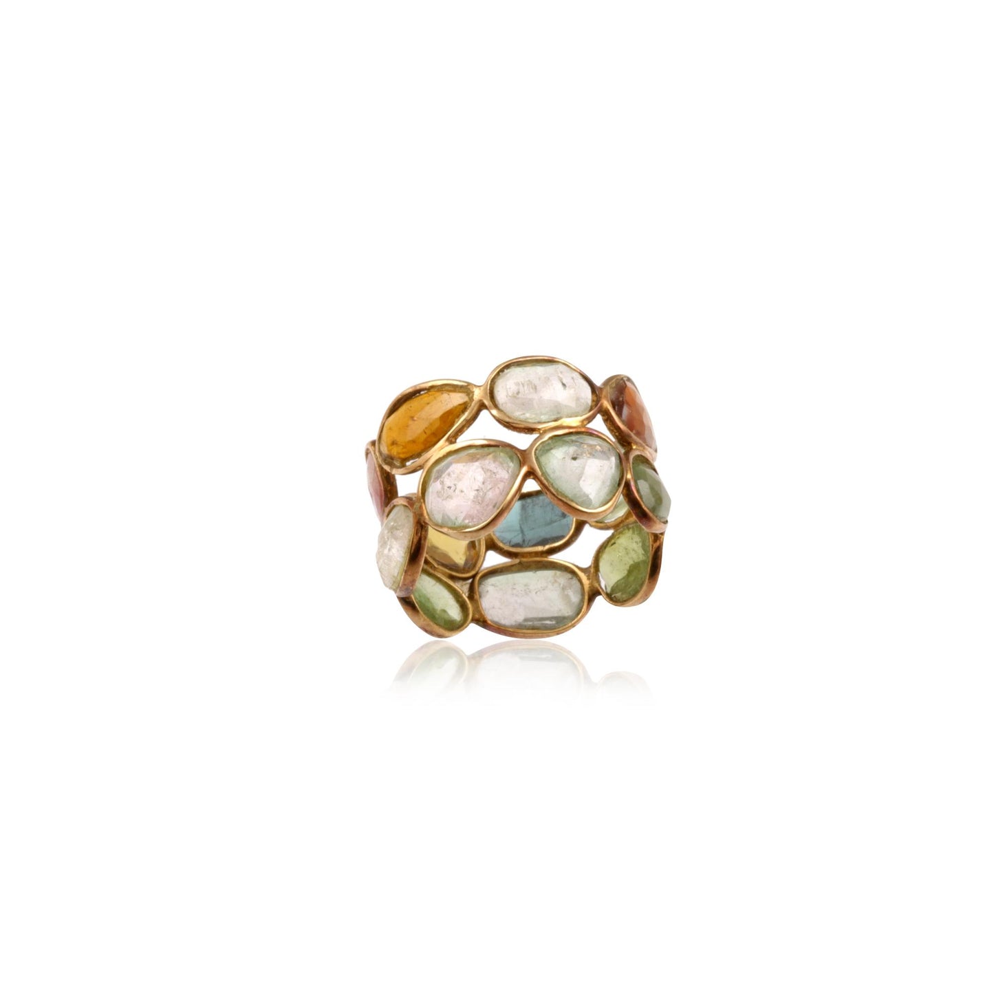 Modern Style Multi stone Silver Ring with 925 Sterling Silver