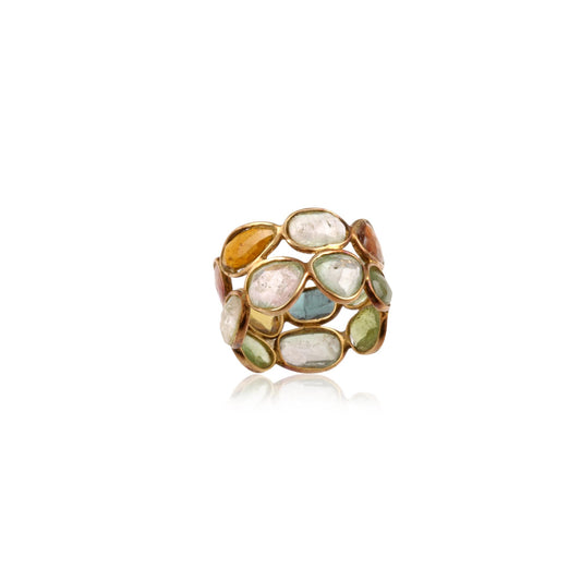 Modern Style Multi stone Silver Ring with 925 Sterling Silver