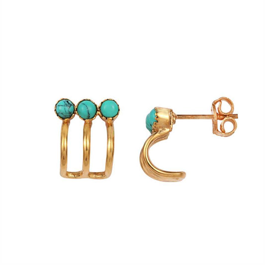 925 Silver Round Gemstone Earring