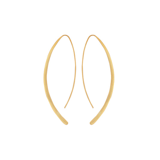 Sleek Modern Lightweight Gold Curved Thread Drop Earring