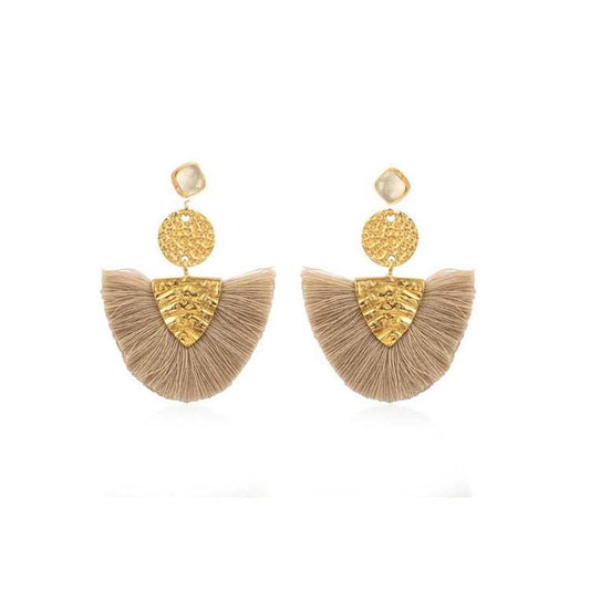 925 Sterling Silver Thread Earring With Bazel Gemstone