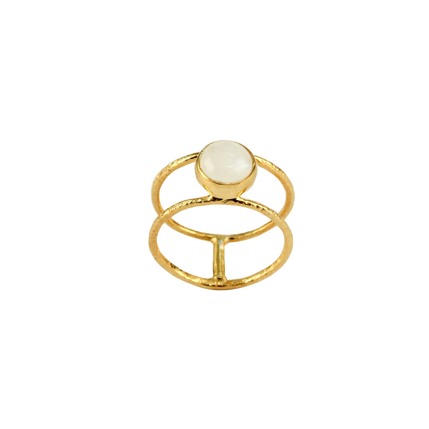925 Sterling Silver Rainbow Moonstone Single  Stone Silver Ring