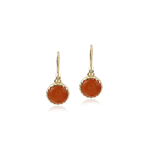 925 Sterling Silver Cornelian Stone Silver Earring