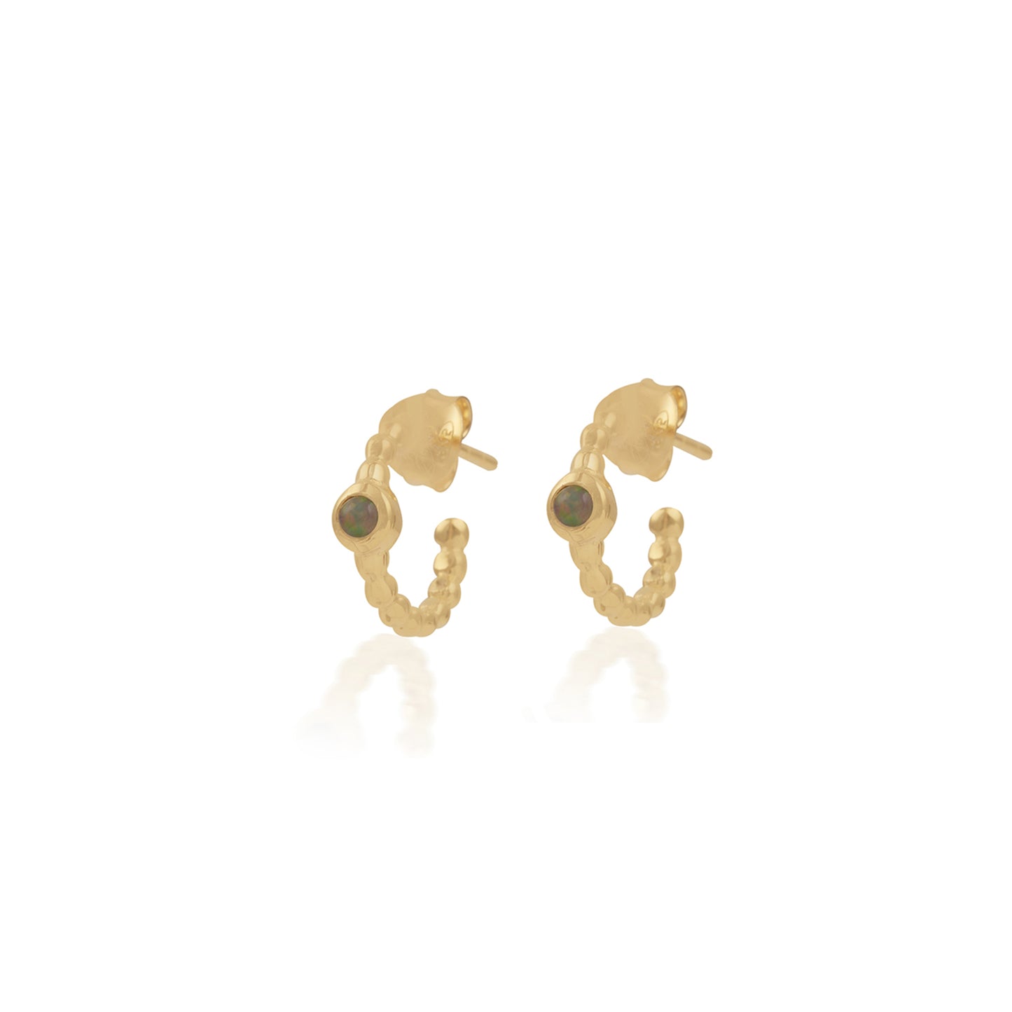 Stylish Gemstone Hoops Silver Earring Made with 925 Sterling Silver