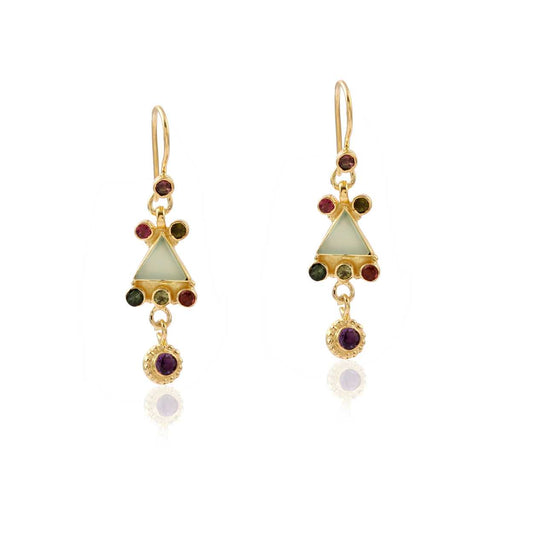 925 Silver Ethnic Stone Earring