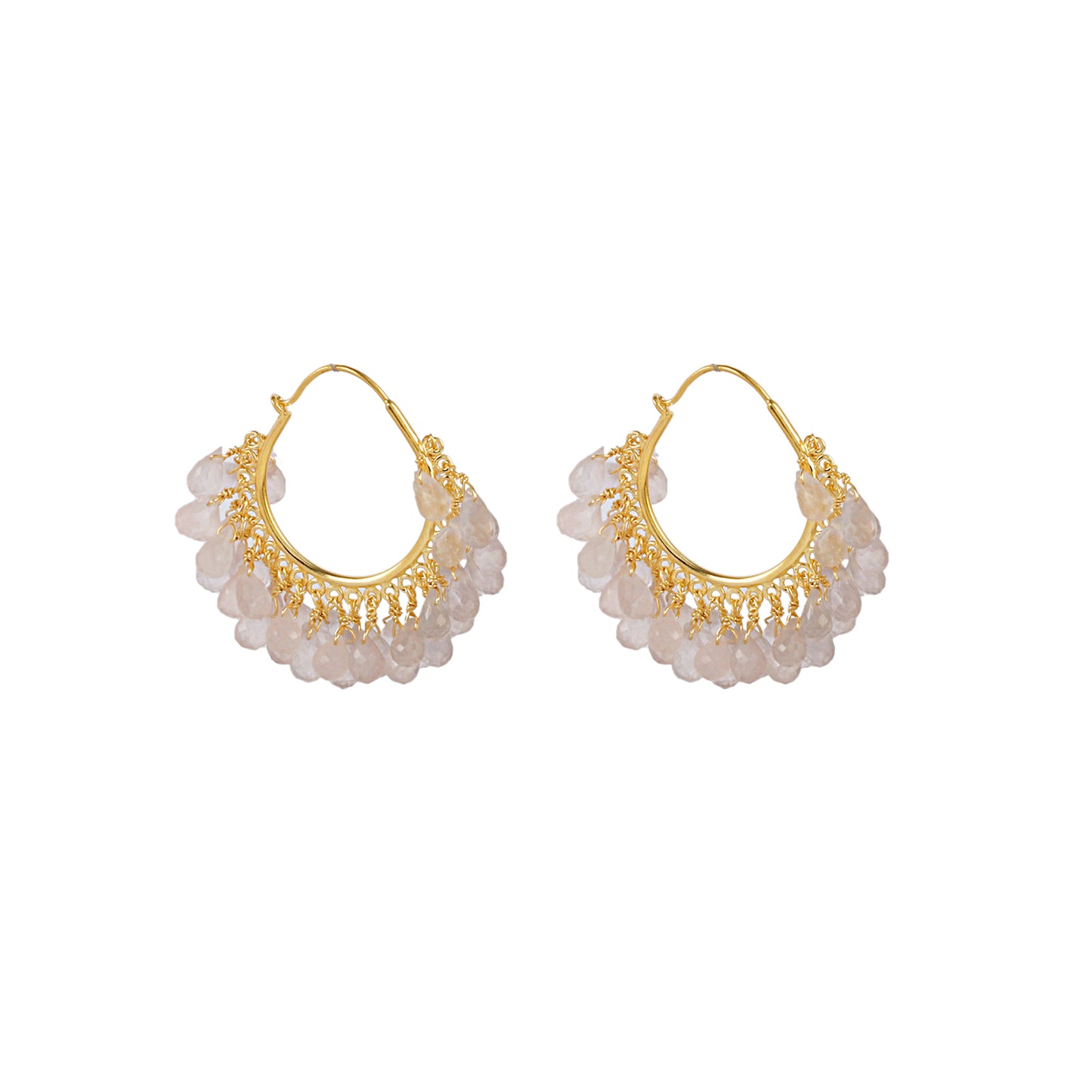 Elegant Stone Beads Earring made with 925 Sterling Silver