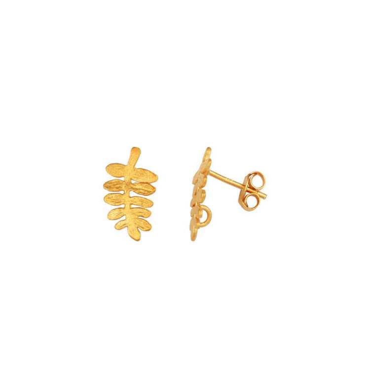 925 Silver Plain Leaf Style Studd Earring