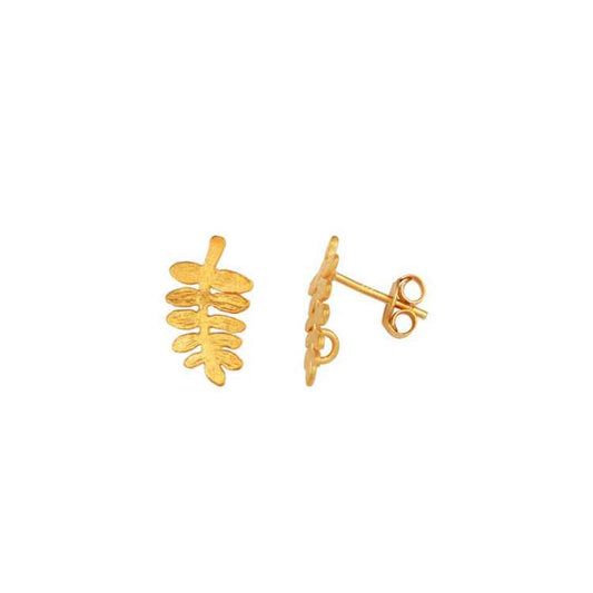 925 Silver Plain Leaf Style Studd Earring