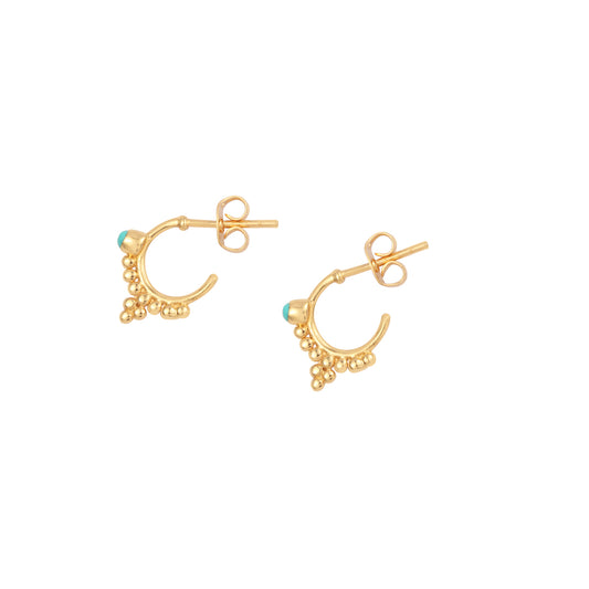 Elegant Rawa Studded Turquoise Stone Silver Earring made with 925 Sterling Silver