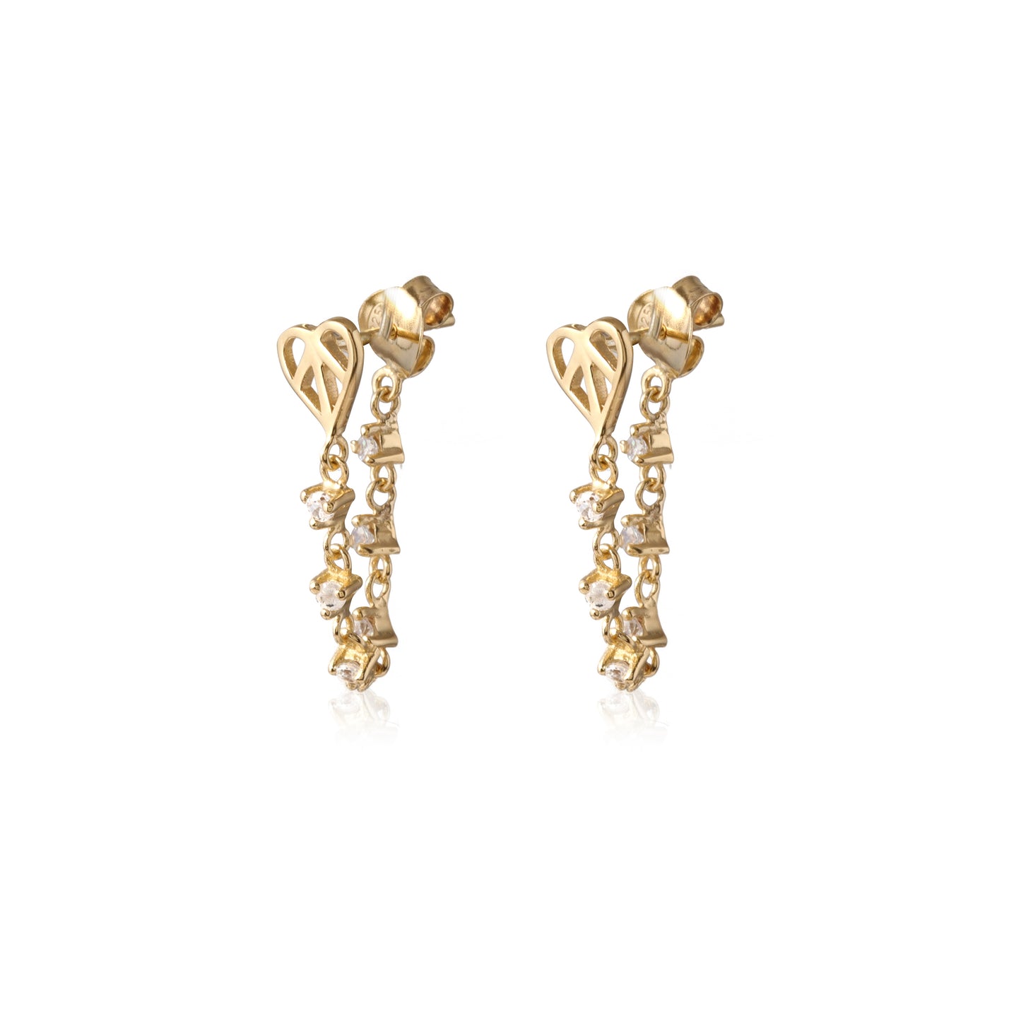 Multi Zircon Chain Earring made with 925 Sterling Silver