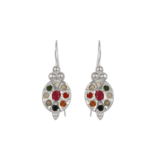 925 Silver Multi Gemstone Earring