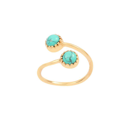 Gold Platted Turquoise Stone Silver Ring