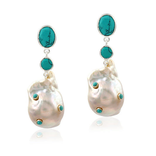 Stone drop earring