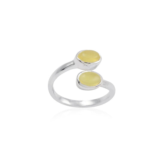 Silver Gemstone Adjustable Ring