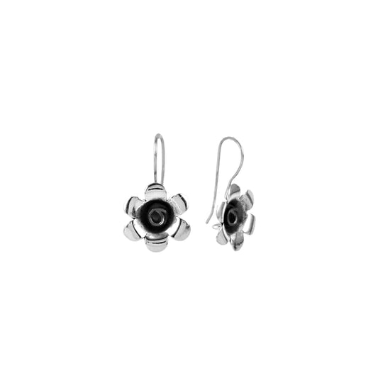 925 Silver Plain Flower Earring
