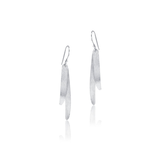 Plain Shiny Polished Leaf Shaped Lightweight Modern Jewellery Silver Earring