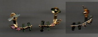Multi Tourmaline Gemstone Gold Shiny Earring