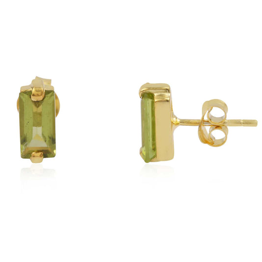 Minimalist Handmade Gemstone Cut Bezel Set Stud Earring Gold Plating