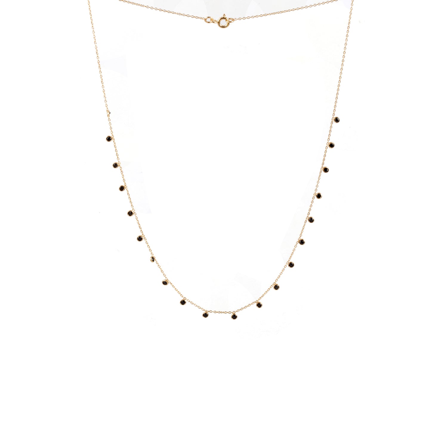 Sterling Silver Delicate Stone Necklace with Thin chain