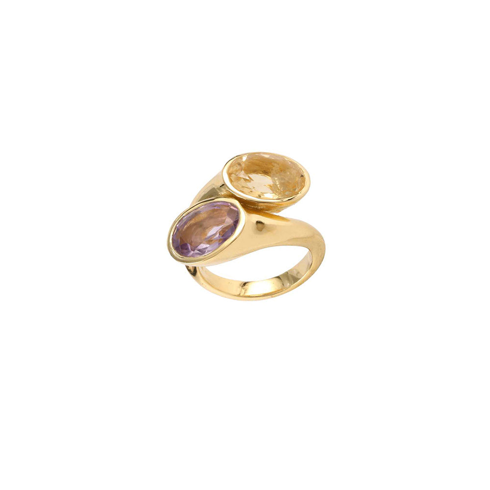 925 Sterling Silver Multi Gem Stone Silver Ring