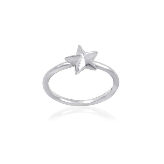 Star Studded Silver Ring with 925 Sterling Silver