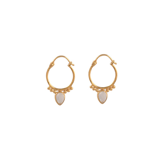 Elegant Rainbow Moonstone Gemstone Silver Earring  for Women