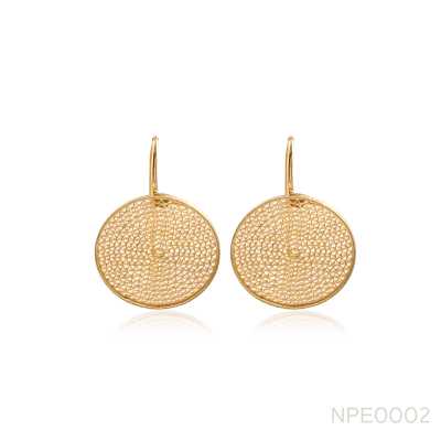 Delicate Gold Mesh Disc Dangle Ethnic Jewellery Silver Earring