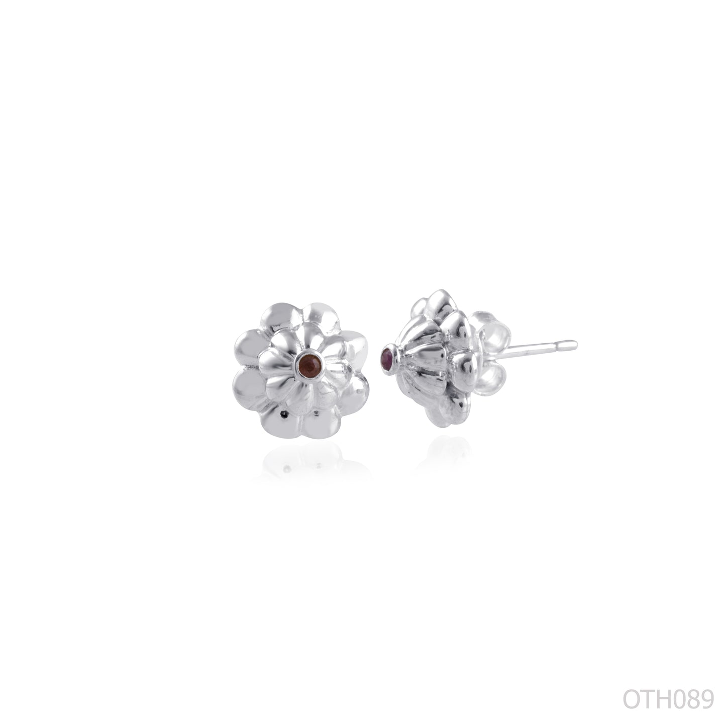 Flower Design Gemstone Earring made with 925 Sterling Silver