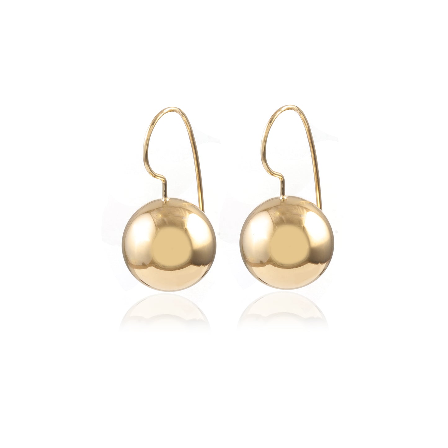 Classic Sterling Silver Sphere Drop Earring Polish Globe Hook Earring