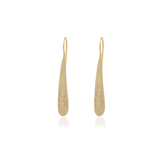 925 Silver Plain Carving Earring