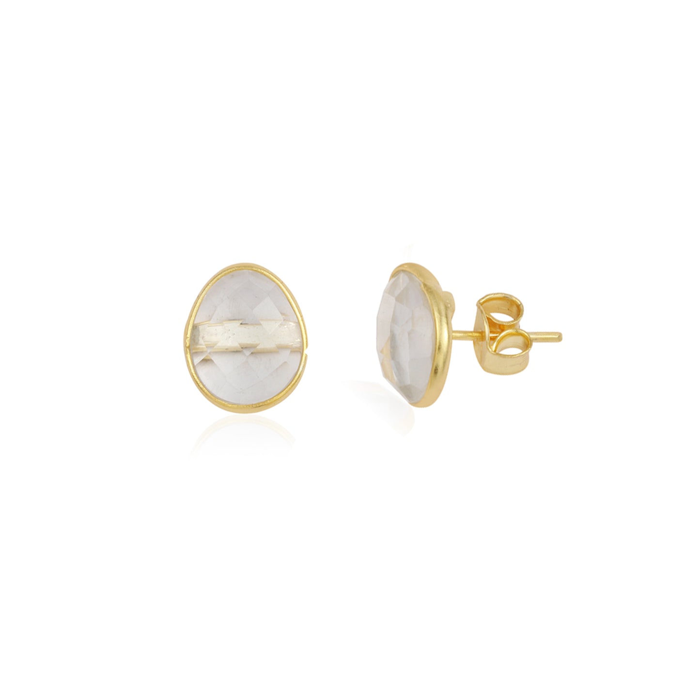 Bazel Gemstone Earring made with 925 Sterling Silver for Women