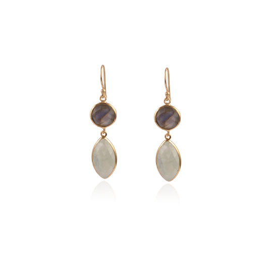 Bazel Gemstone drop Earring made with 925 Sterling Silver