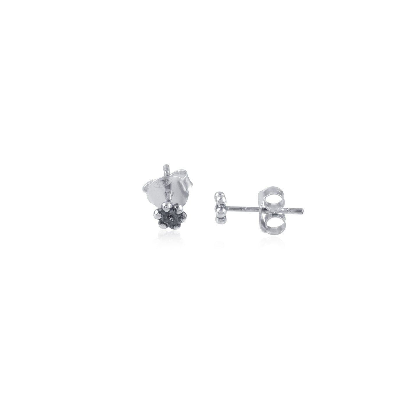 925 Silver Plain Bead Stud Earring