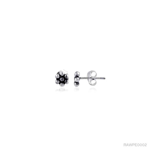 925 Silver Plain Bead Stud Earring