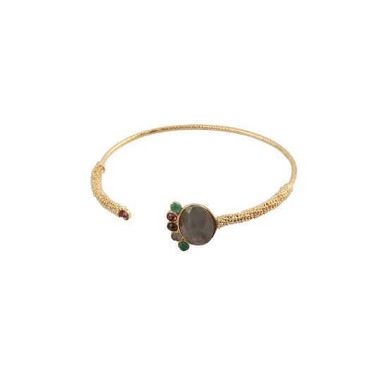 Gemstone Bangle with 925 Sterling Silver