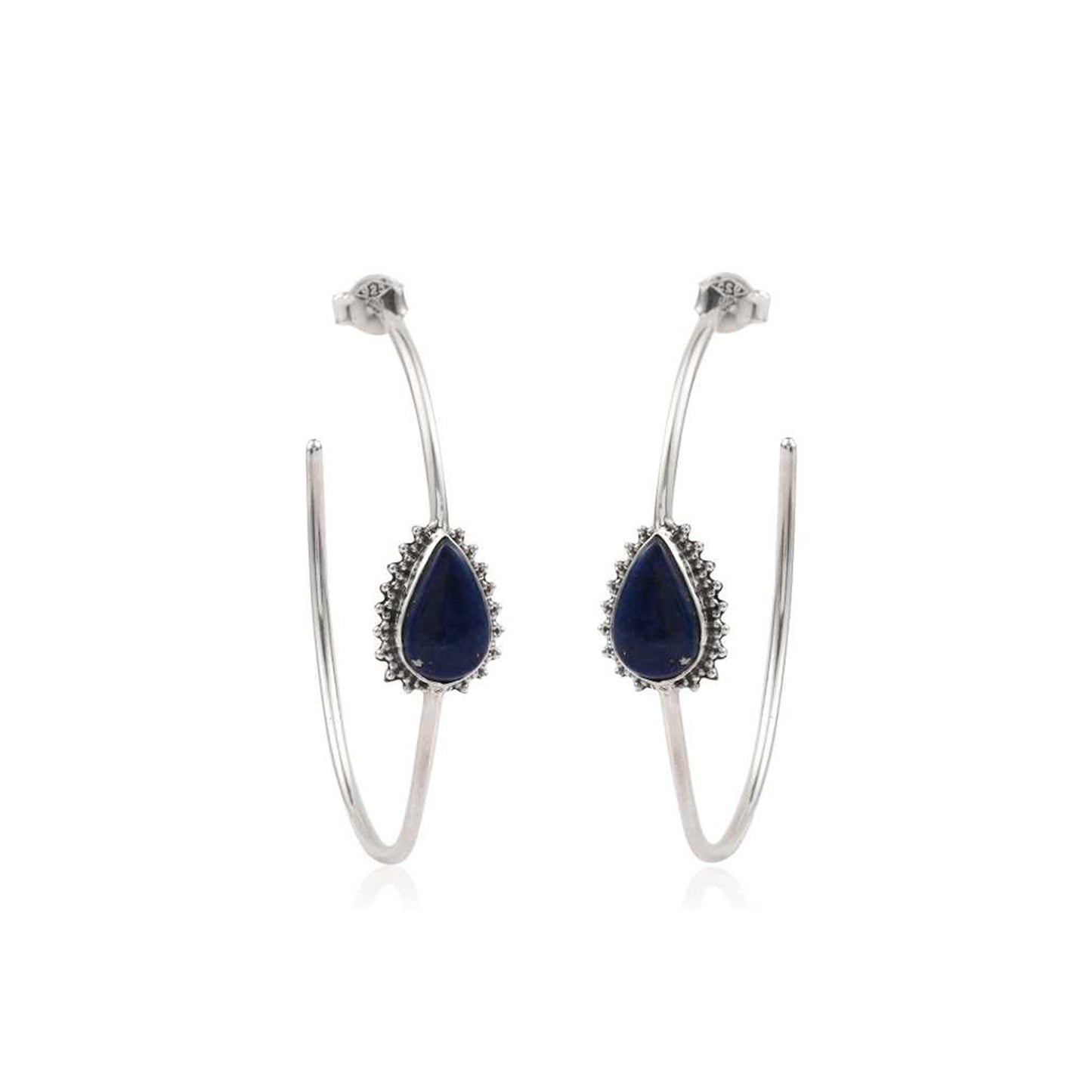 Ethnic Open-Hoop Earring with Gemstone For Women
