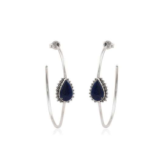 Ethnic Open-Hoop Earring with Gemstone For Women