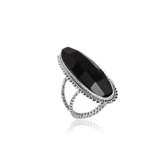 925 Sterling Silver Ethnic Single Stone Silver Ring