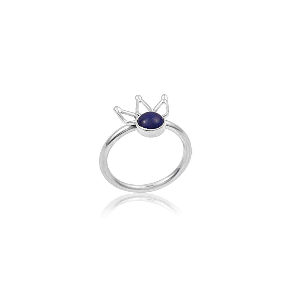 925 Sterling Silver  Single   Stone Silver Ring