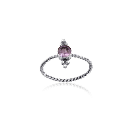 925 Sterling Silver Ethnic Single Stone Silver Ring