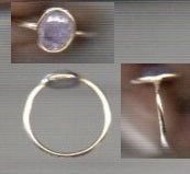 Bazel Gemstone Shiny Silver Ring  with 925 Sterling Silver