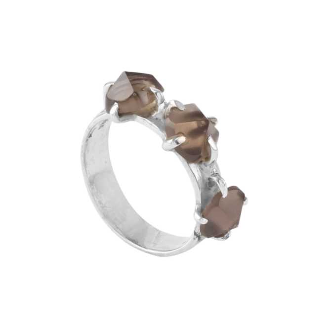 Modern Style Gemstone Silver Ring with 925 Sterling Silver